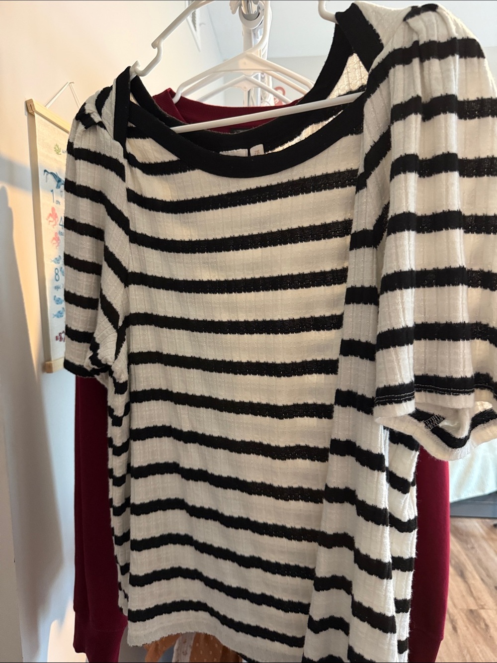 Zac & Rachel Black and White Ribbed Stripe Top